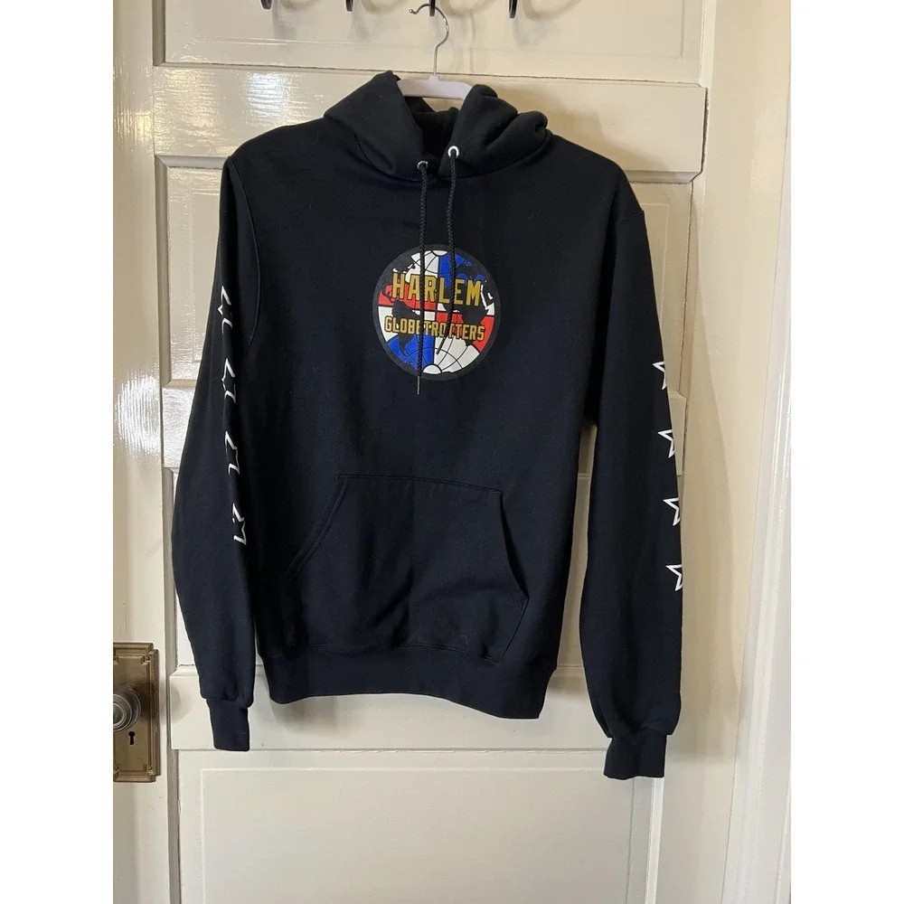 Harlem Globetrotters Champion Black Pullover Hoodie Hooded Sweatshirt Men' Small